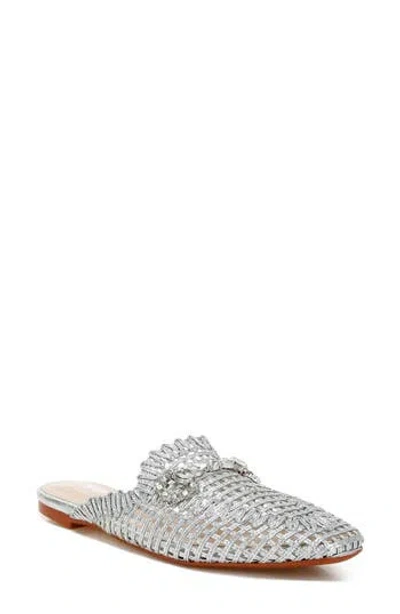 London Rag Roboma Crystal Embellished Mule In Silver