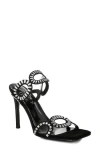 London Rag Romashka Rhinestone Stiletto Sandal In Black