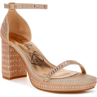 London Rag Ronan Crystal Embellished Platform Sandal In Gold