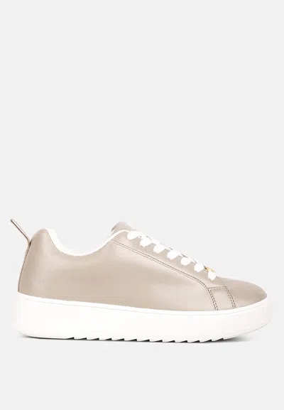 London Rag Rouxy Faux Leather Sneakers In Grey