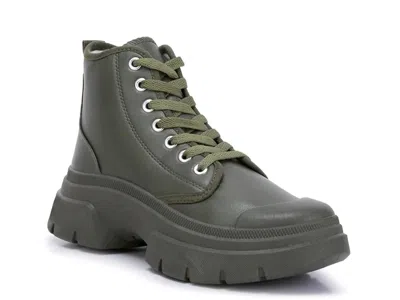 London Rag Roxane Combat Boot In Green