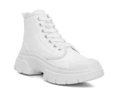 London Rag Roxane Combat Boot In White