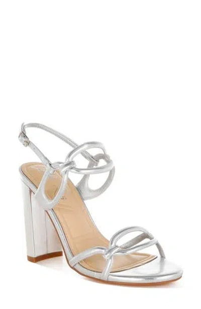 London Rag Ryzah Block Heel Sandal In Silver