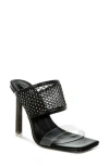 London Rag Salween Clear Strap Stiletto Sandal In Black