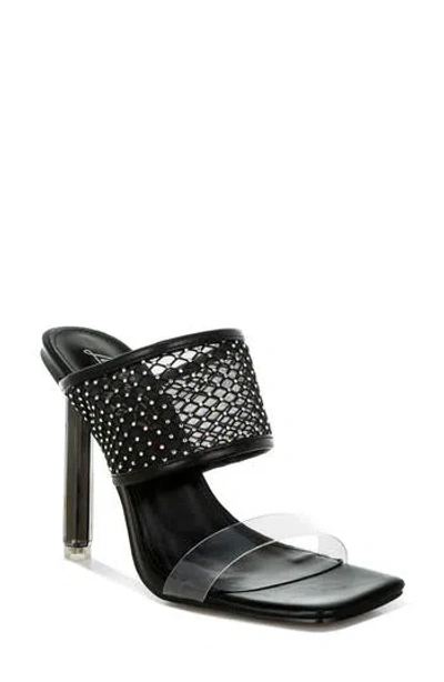 London Rag Salween Clear Strap Stiletto Sandal In Black