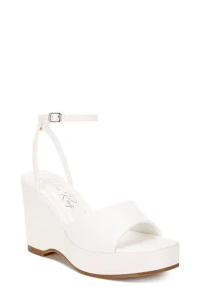London Rag Sangria Platform Wedge Sandal In White