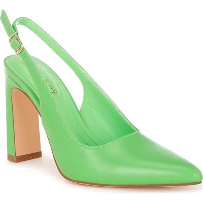 London Rag Sarka Block Heel Slingback Pump In Green