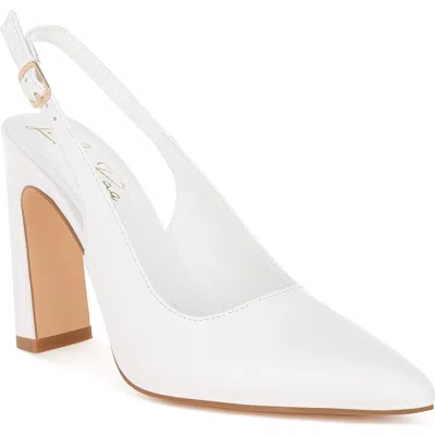 London Rag Sarka Block Heel Slingback Pump In White