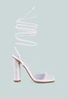 London Rag Scansta Lace Up Diamante High Heel Sandal In Purple
