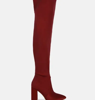 London Rag High Block Heeled Long Boot In White