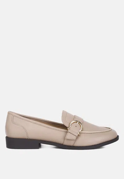 London Rag Sheboss Buckle Detail Loafers In Beige
