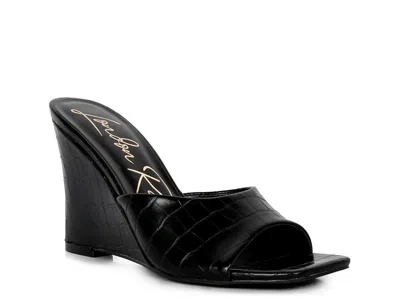 London Rag Shiloy Wedge Slide Sandal In Black