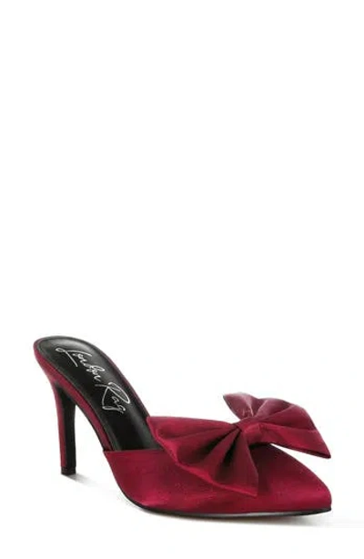 London Rag Sidonie Bow Mule Pump In Burgundy