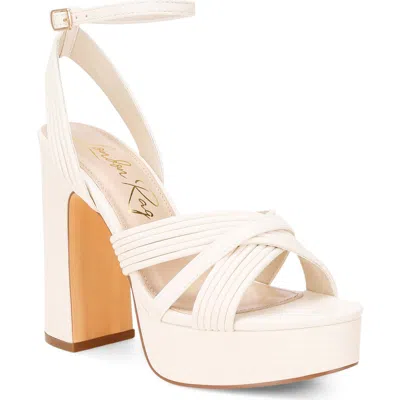 London Rag Sinda Leather Platform Sandal In White