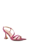 London Rag Snakeskin Print Sandal In Neon Pink