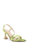 London Rag Snakeskin Print Sandal In Neon Yellow