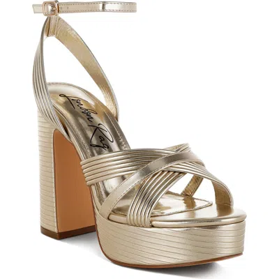 London Rag Socialiate Platform Sandal In Gold
