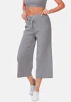 London Rag Solid Casual Drawstring Cropped Pants In Orange