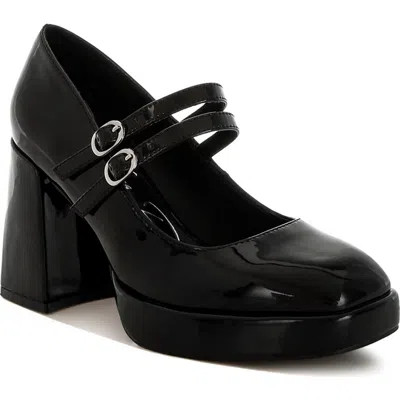 London Rag Sonata Double Mary Jane Strap Pump In Black