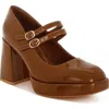 London Rag Sonata Double Mary Jane Strap Pump In Tan