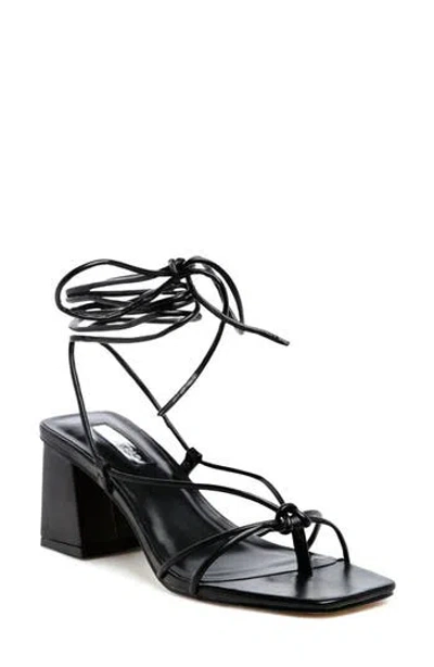 London Rag Spruce Dessert Ankle Wrap Sandal In Black