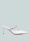 London Rag Star Secret Mule In White