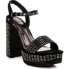 London Rag Starlet Rhinestone Platform Sandal In Black