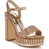 London Rag Starlet Rhinestone Platform Sandal In Tan