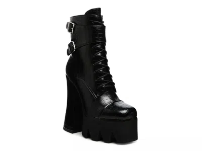 London Rag Stomper Combat Boot In Black