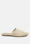 London Rag Straw Very Woven Raffia Mules In Beige