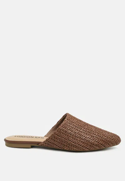 London Rag Straw Very Woven Raffia Mules In Multi