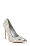 London Rag Super Fan Diamante Embellished Pump In Silver