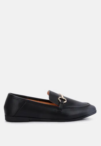 London Rag Talula Horsebit Embellished Faux Leather Loafers In Black