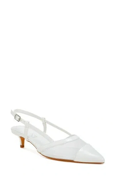 London Rag Temptress Kitten Heel Slingback Pump In White