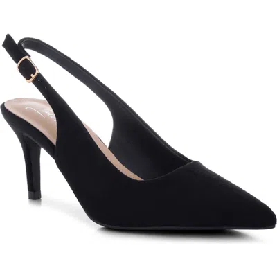 London Rag Theobs Pointed Toe Slingback Pump In Black