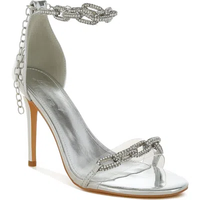 London Rag Traben Rhinestone Link Metallic Sandal In Neutral