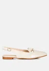 London Rag Trempe Croc Slingback Flat Sandals In Beige