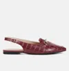 London Rag Trempe Croc Slingback Flat Sandals In Red