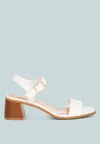 London Rag Varya Stacked Heel Sandals In White