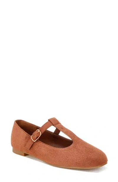 London Rag Velsna T-strap Flat In Brown