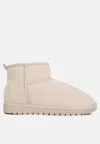 London Rag Vesper High Ankle Flat Winter Boots In Beige