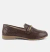 London Rag Vouse Low Block Loafers Adorned With Golden Chain In Red