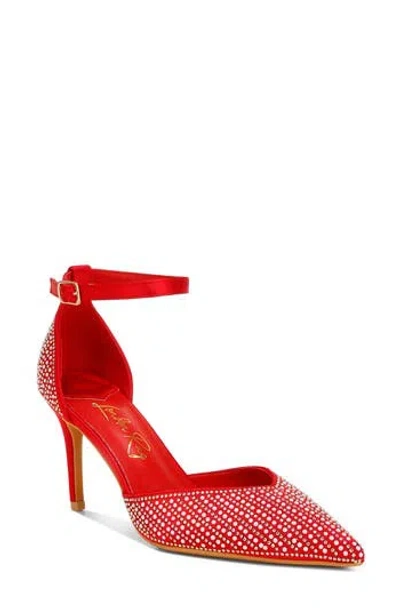 London Rag Wanda Ankle Strap Pump In Red