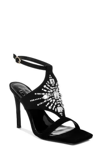 London Rag Warda Rhinestone Ankle Strap Sandal In Black