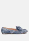 London Rag Waveney Bow Embellished Loafers In Blue