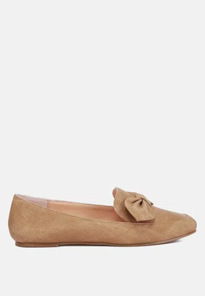 London Rag Waveney Bow Embellished Loafers In Brown