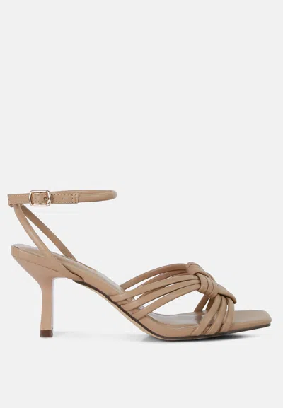 London Rag Weekend Pick Box Knot Mid Heel Sandals