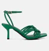 London Rag Weekend Pick Box Knot Pin Heel Sandals In Green