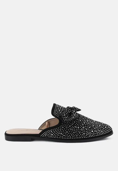 London Rag Whoopie Embellished Casual Bow Mules In Black