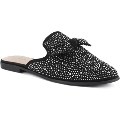 London Rag Whoopie Rhinestone Mule In Black